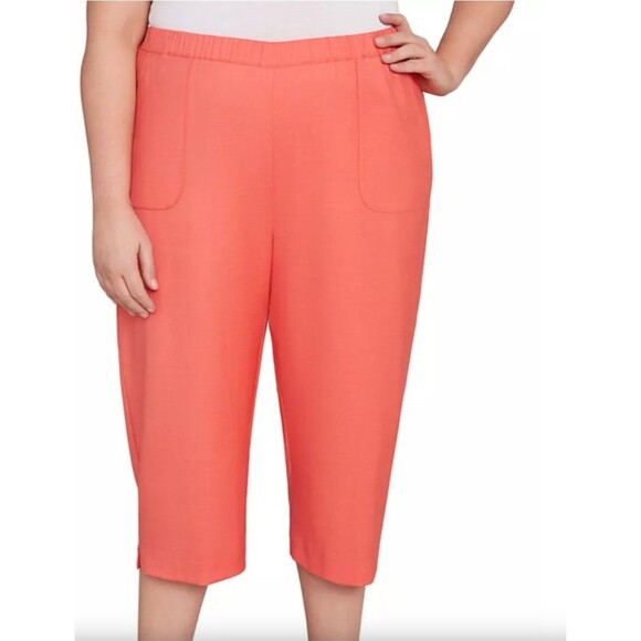 Classic Fit Capri Pants – Size 18W – Tangerine – Comfort Waist – Alfred Dunner - Picture 1 of 7
